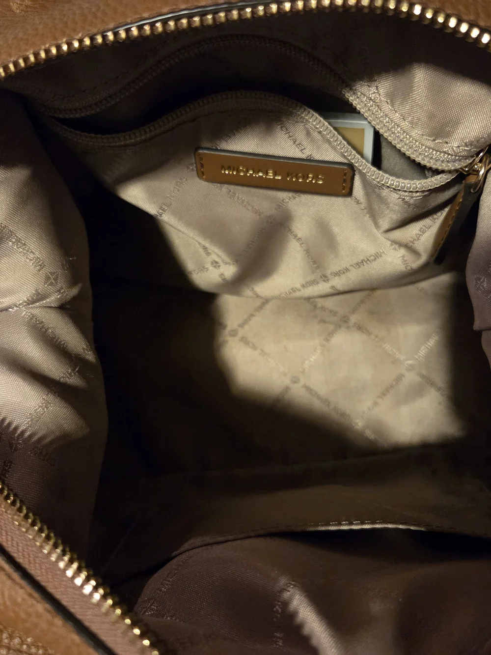 MICHAEL KORS Caramel/Tan Pebbled Leather Satchel